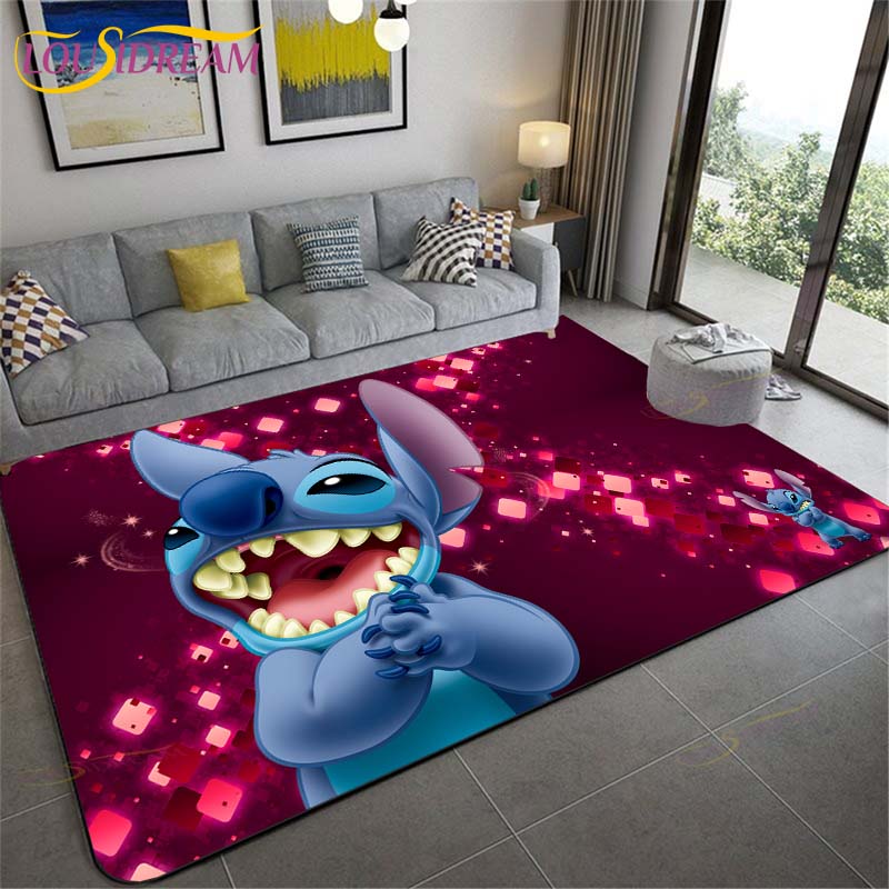 New Cartoon Stitch Carpets Kids Crawling Carpets Living Room Tea Table Mats Bedroom Rug Washable Floor Mats Household Area Mat