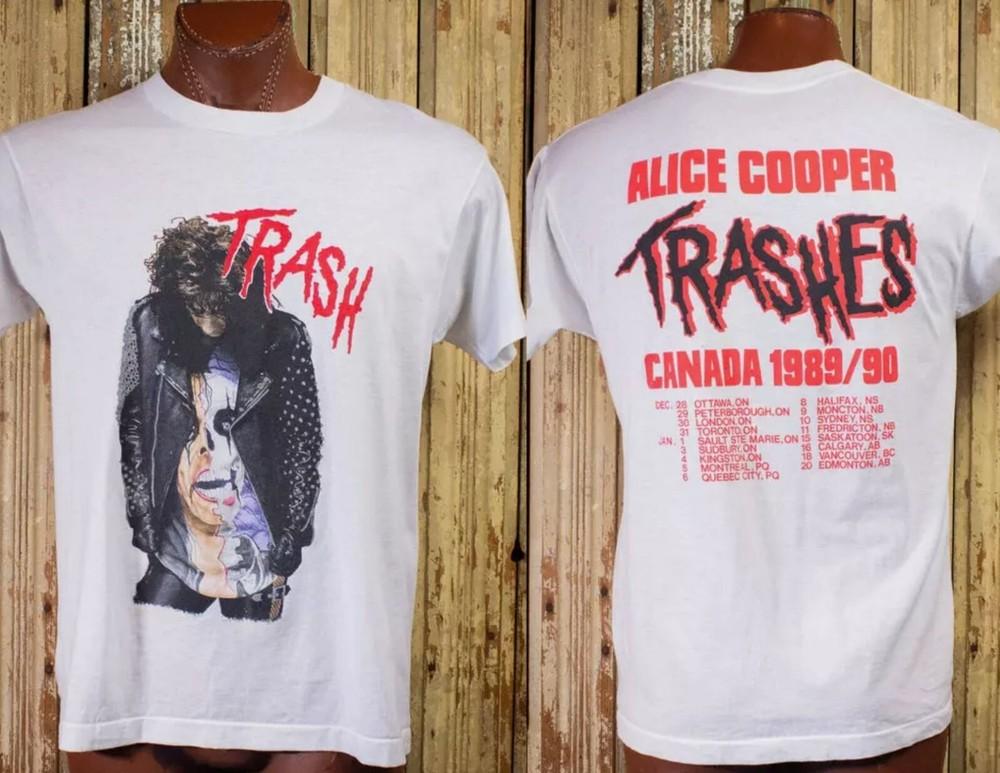 Vintage Alice Cooper Trash Canada Concert T Shirt 198990 White