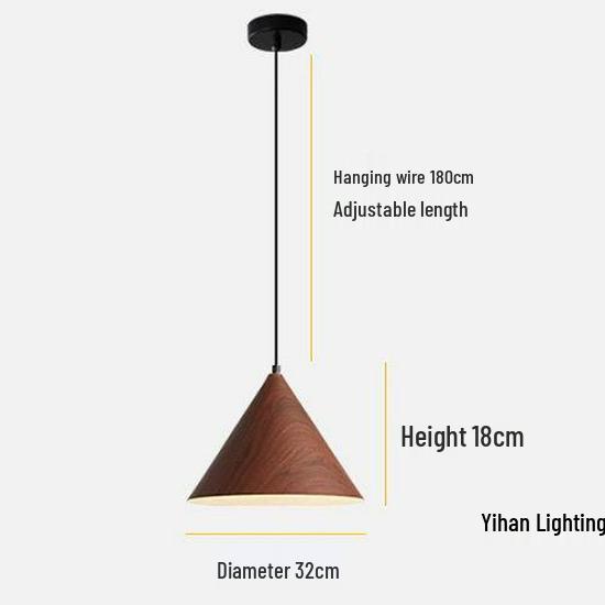 Walnut Pendant Light for Japanese Restaurant, Retro Hotel, Bar, Minimalist Cafe, and Bedroom