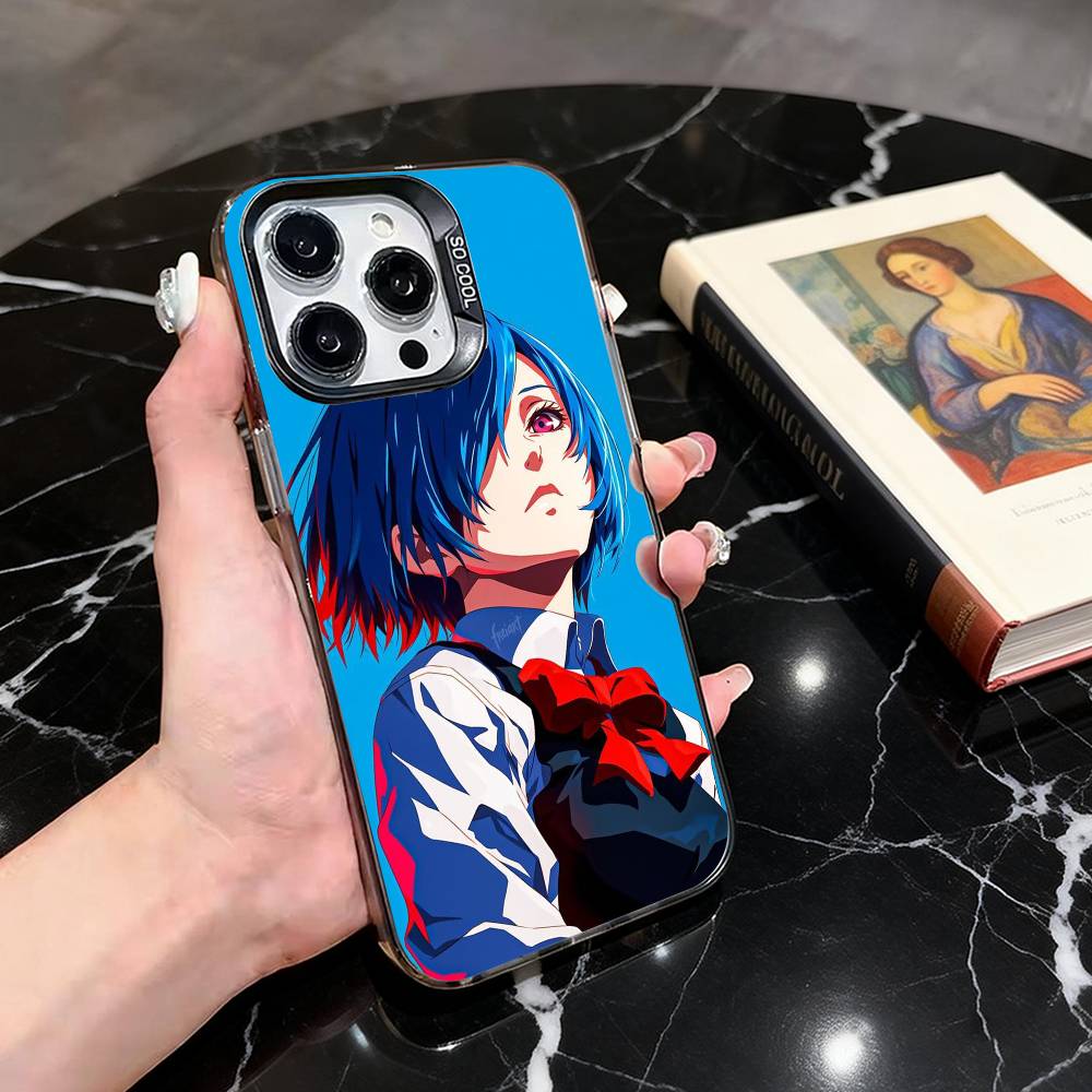 

Tokyo Ghoul Touka Kirishima Phone Case For iPhone 17,16,15,14,13,12,11 Plus,Pro Max,XS,Colored Silver Plated Inside Cover iPhone11PROMAX