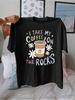 Cute Iced Coffee Pattern Printed T Shirt Short Sleeve Holiday Shoppers Streetwear Fashion Cartoon Print Breathable Material Round Neck Top Holiday Sho
