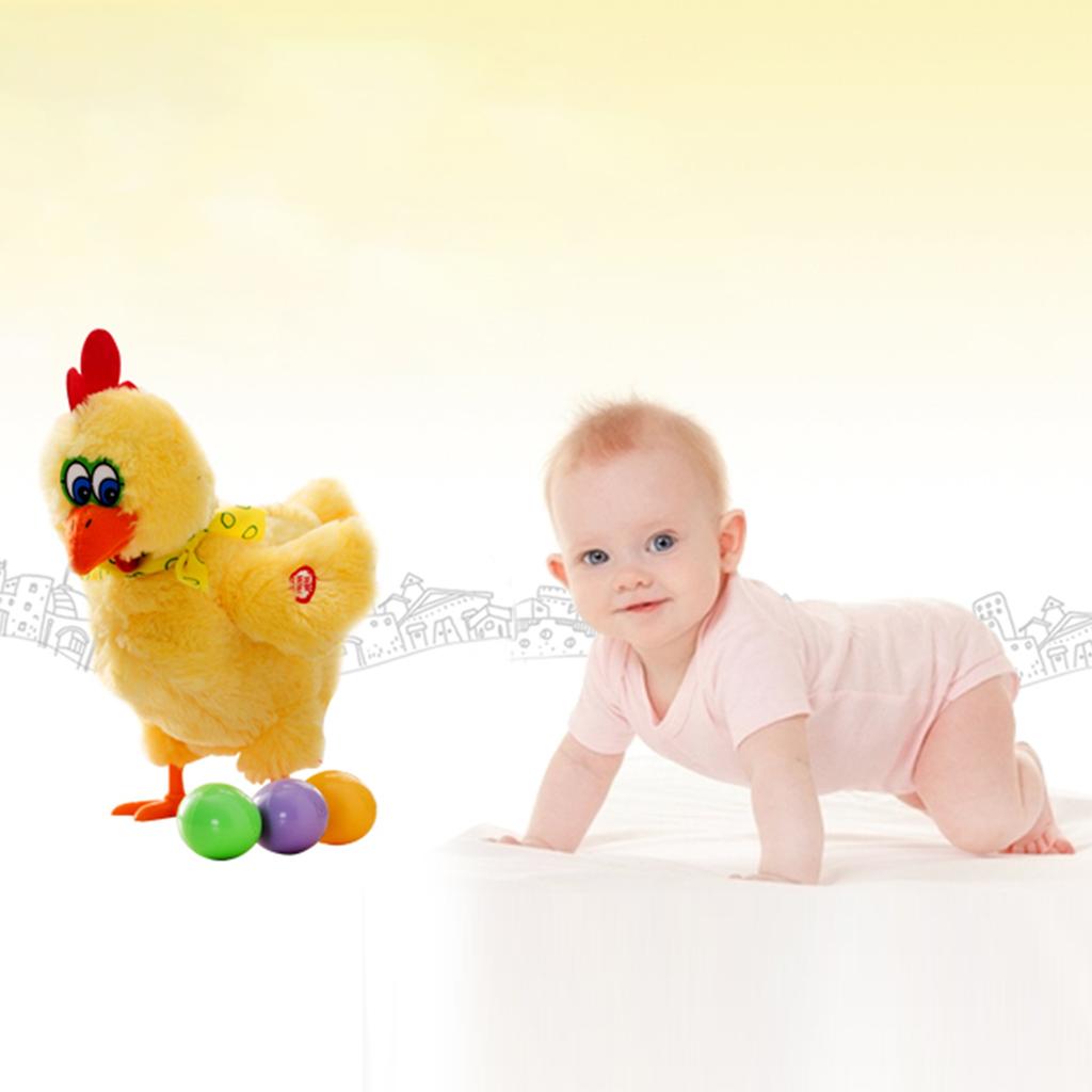 Laying Eggs Chicken Plush Toy, Kids Electric Musical Dancing Chicken Hens Laying Eggs Plush Toy Easter Party Funny Doll Toy Baby Kids Gifts