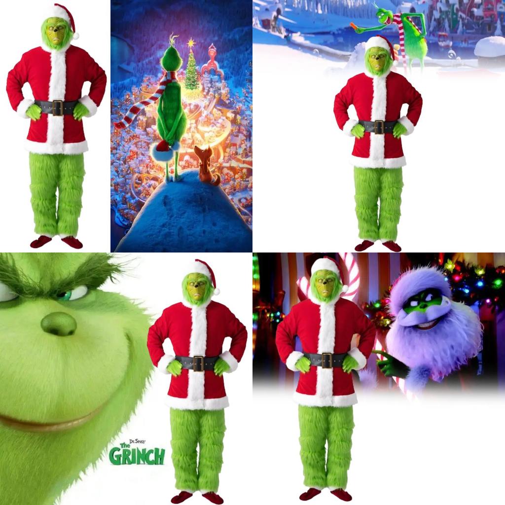 The Grinch Christmas Costume Cosplay Outfit For Adults Holiday Party