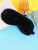 Skylofts Super Soft Black Fur Eye Mask for Sleeping Sleep Mask Blindfold for Men & Women Sleeping Eye Mask for Flights