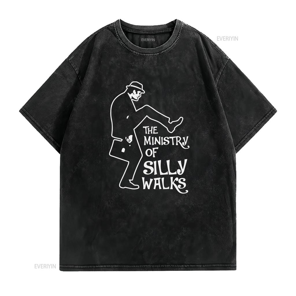 The Ministry of Silly Walks Monty Python Inspired British Comedy T Shirt vintage Washed graphic Soft Stylish Versatile homme