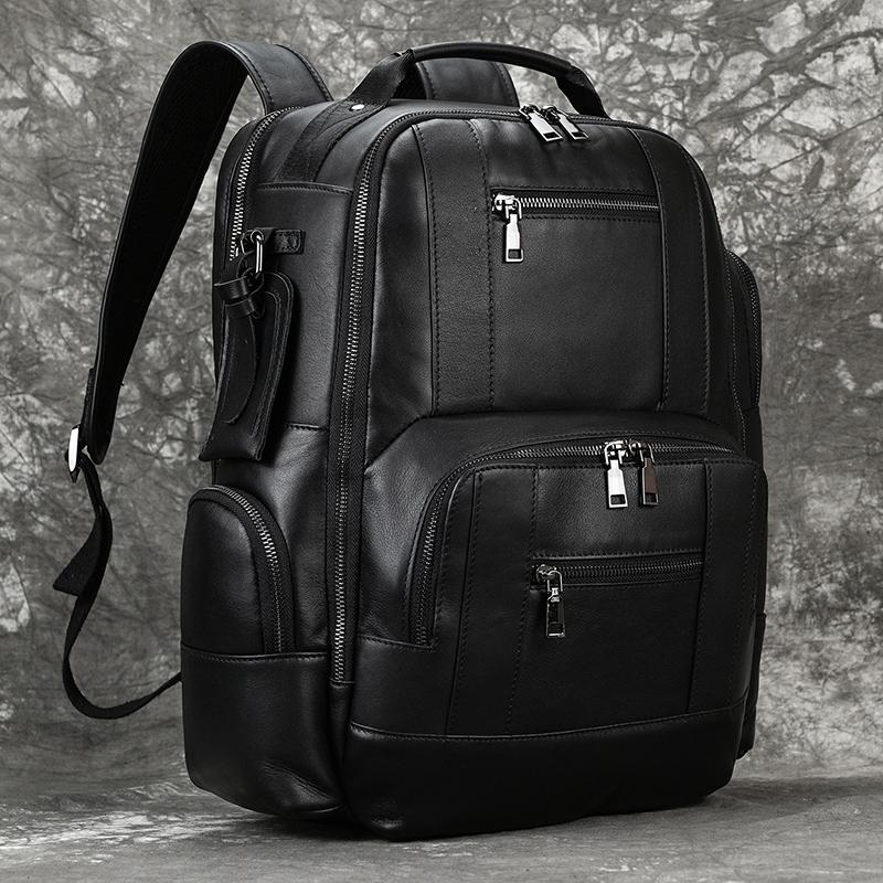 

Cow Leather Backpacks Men Laptop Rucksack Shoulder Bag Mochilas Cowhide Genuine Leather Male Bag School Bag for Man Travel Bag чёрный