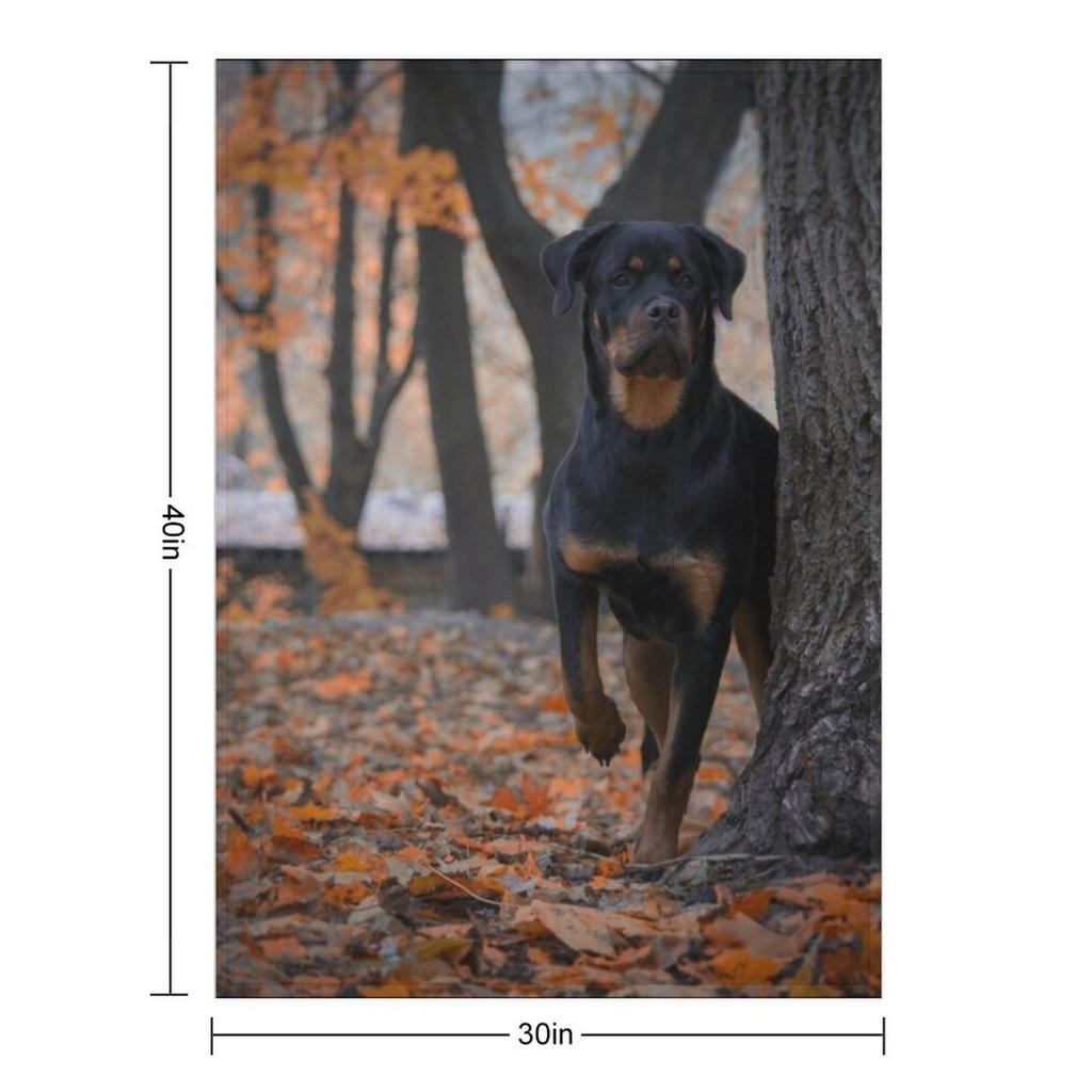Koc Rottweiler Włochaty Modny na Sofy ciepły na zimę ciepłe zimowe Koce