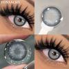 FUNSACHY Natural Contact Lenses 2pcs Blue Green Contact Lenses Color Eye Makeup Gray Pupil and Eyes Color Fashion Beauty Lenses