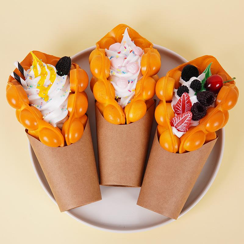Espositore per Dolci alla Frutta con Waffle all'Uovo in Stile Hong Kong
