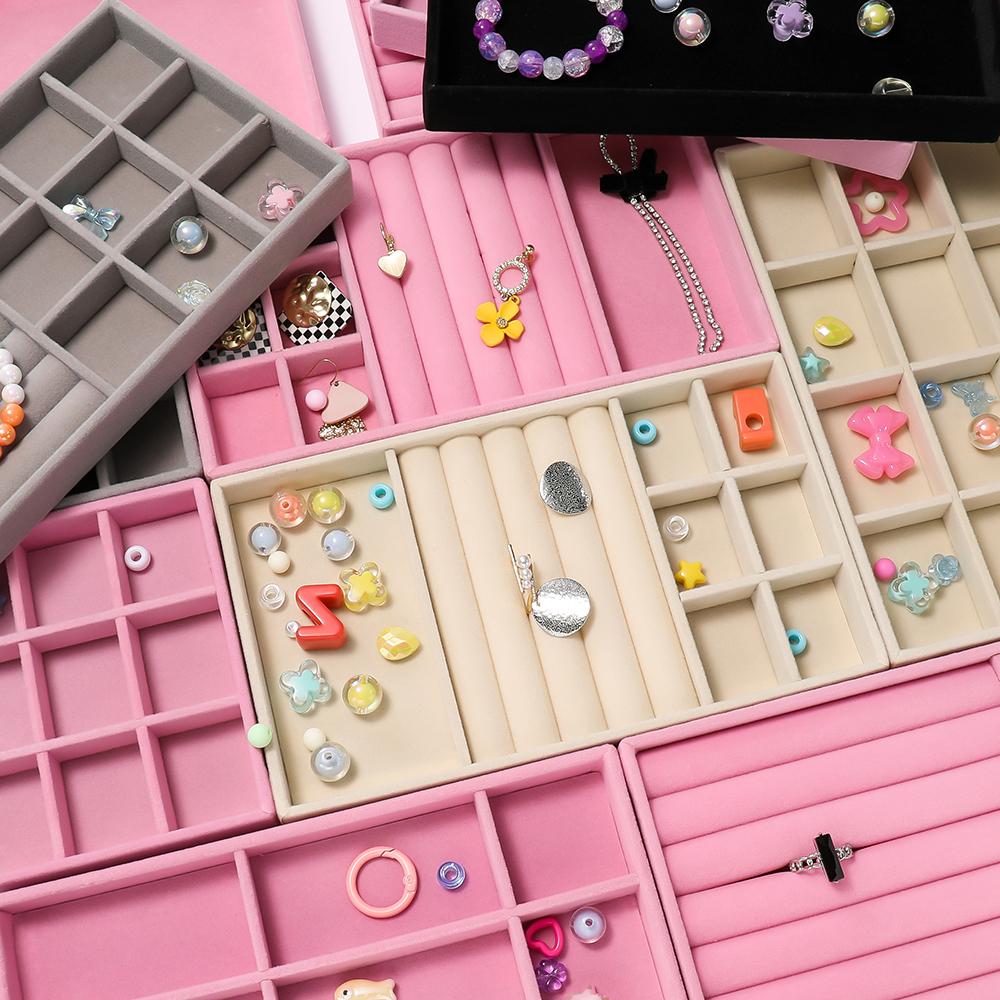 1Pc Jewelry Display Jewelry Storage Tray Jewelry Holder Portable Ring Earrings Necklace Organizer Box