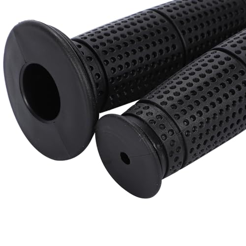 nakira Motorcycle Grips, Moped Handlebars, 22.2mm, Left and Right Set, Rubber E-Type (Black)