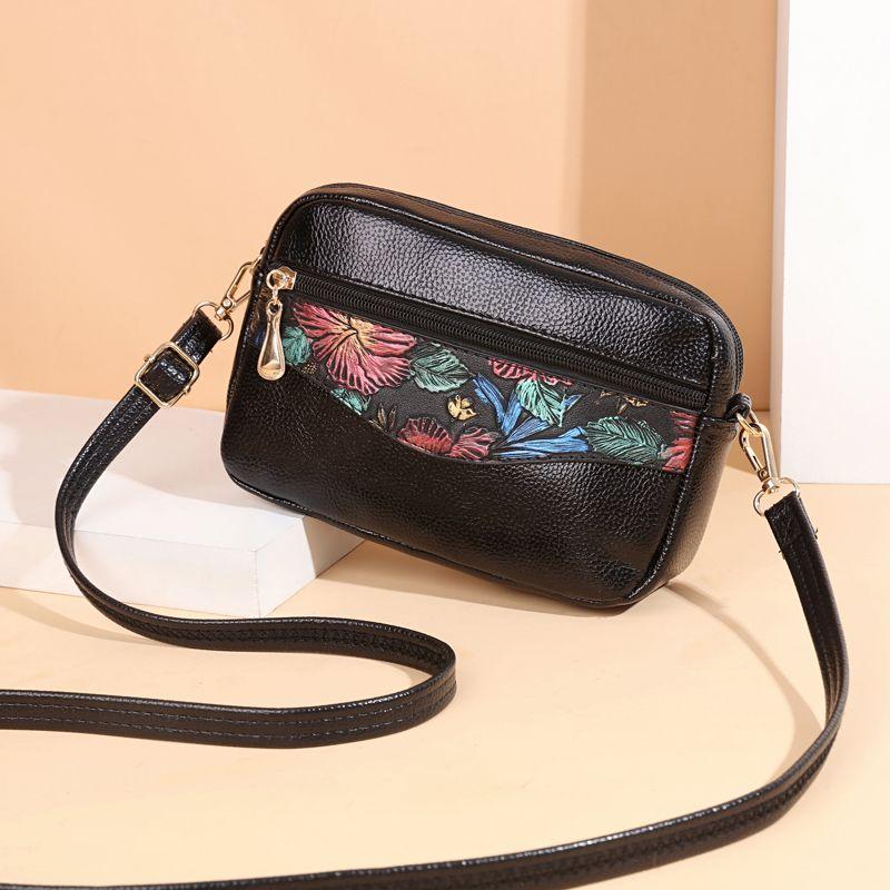 Middle Aged Women's Bag Fashionable Printed Diagonal Cross Bag Large Capacity Mother Single Shoulder Mobile Phone Bag