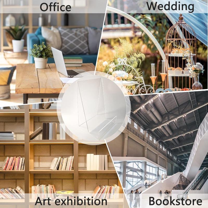 11pcs Clear Acrylic Book Display Stand | Easel with Ledge Tablet Holder for Books, Pictures, Notebooks, CDs, Artworks