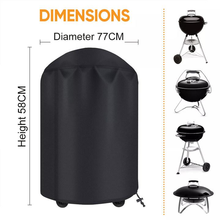 BBQ Grill Cover Grill 210D Oxford Cloth Barbecue Accessories Black Color Easy To Clean Outdoor Grill Protector