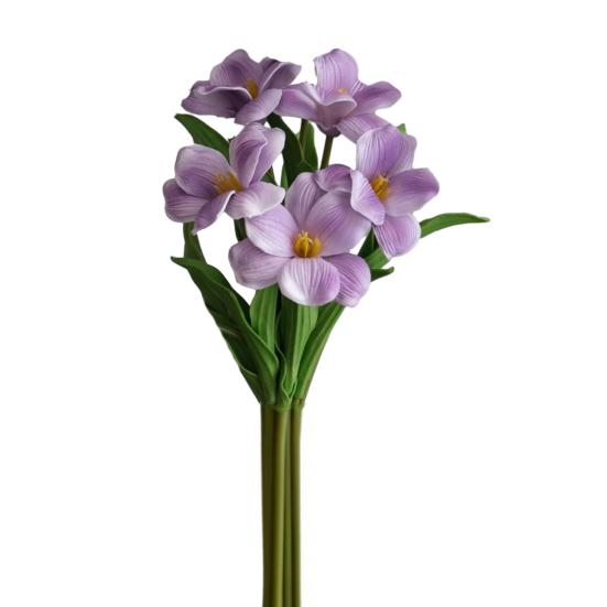 

5 Pcs Real Touch Artificial Flower Faux Full Bloom PU Tulip Bouquet with Long Stem for Mother s Day Spring Wedding Centerpiece Floral Arrangement светло-фиолетовый
