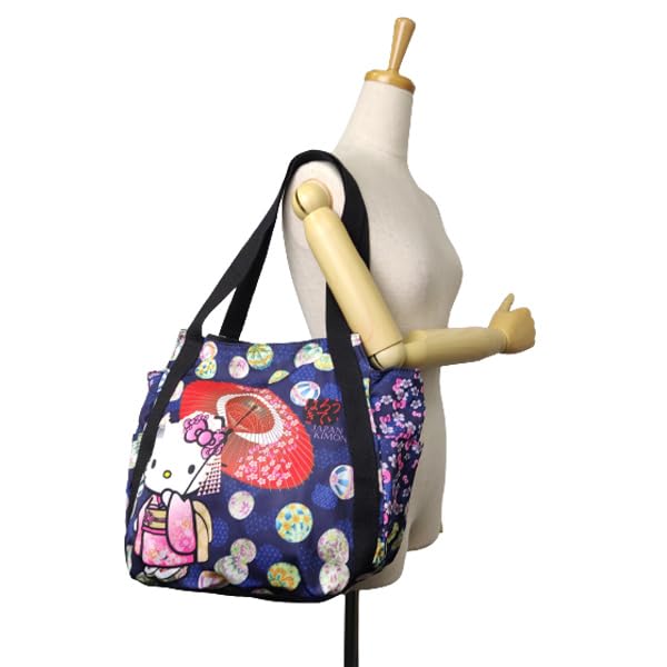 Sanrio SANRIO Tote Bag Balloon Bag Hello Kitty Kuromi My Melody Pompompurin Mermaid Japanese Pattern Kitty x [RINRE] Women's (Hello Maiko)