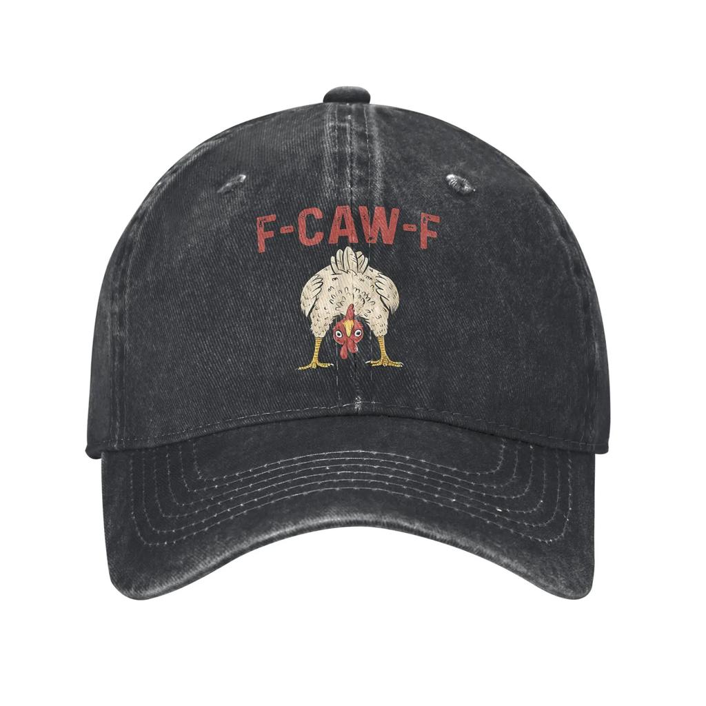 F-Caw-F Lustiges Huhn FCAWF Vogel Lustiges Meme Baseballkappe Zubehör für Männer Frauen Verstellbare Trucker-Mütze