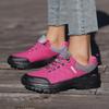 Ladies' Outdoor Hiking Shoes with Black and Pink Non Slip Soles Fashionable Sports Shoes Breathable Mesh Running Hiking Boots
