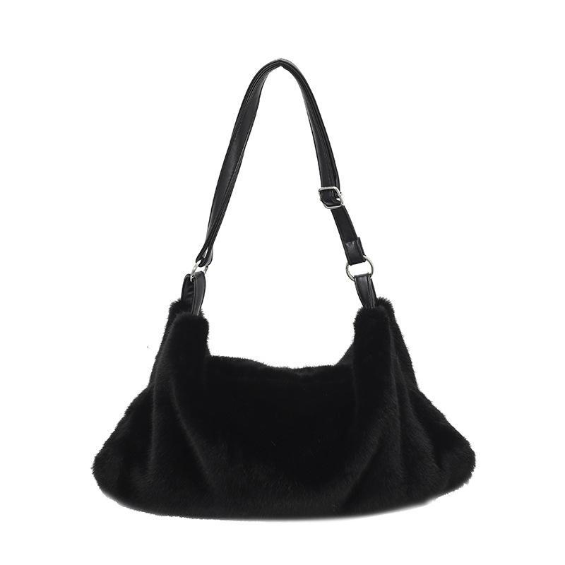 

Furry Causal and Versatile Crossbody Bag Women Fashi Shopping Shoulder Bag Ins Texture Simple Bucket Bag Daily Commute Tote