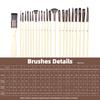 Artist Paint Brushes Set 23pcs Different Sizes Professional Paintbrush Nylon Hair Wooden Handle with Scraper Portable