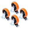 4 Pcs 5" Universal Caster Wheels With Dual Locking Heavy Duty Swivel Casters