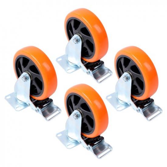 4 Pcs 5  Universal Caster Wheels With Dual Locking Heavy Duty Swivel Casters