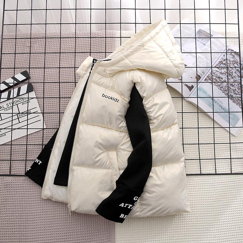 2025 Kids  Thick Warm Hooded Down Vest for Winter 150 cm