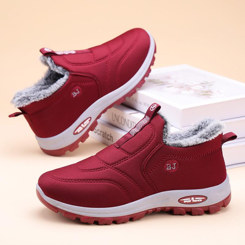 Damen Winter-Schneestiefel mit rutschfestem Kunstfellfutter, Wander-Halbschuhe, bequeme, kurze Stiefeletten, wasserabweisend, warme Workout-Sneaker für Frauen