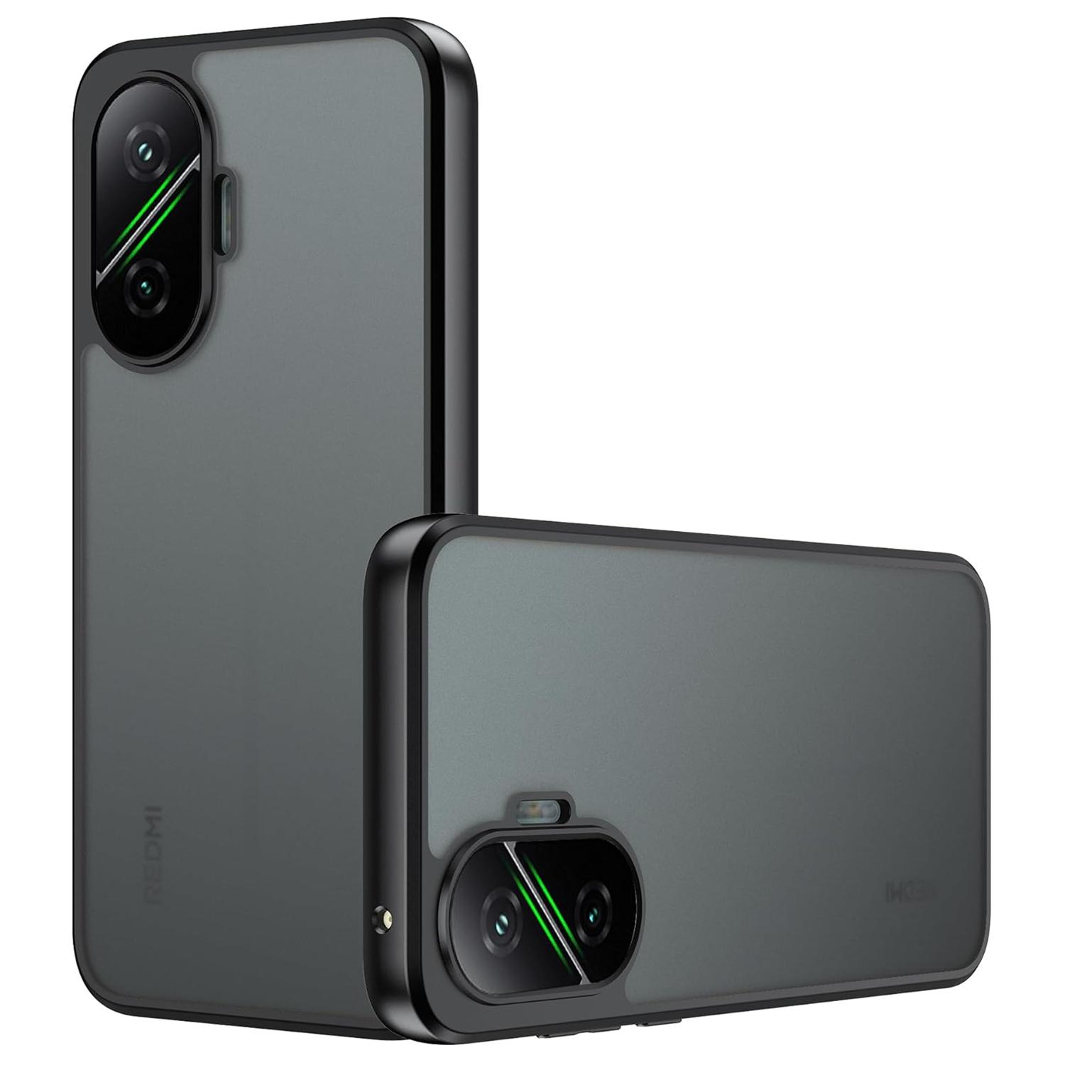 

Матовый чехол для Xiaomi Poco F7 5G, противоударный полупрозрачный чехол с эффектом кожи на ощупь, твердая задняя панель, рамка, Fundas Poco F7 чёрный