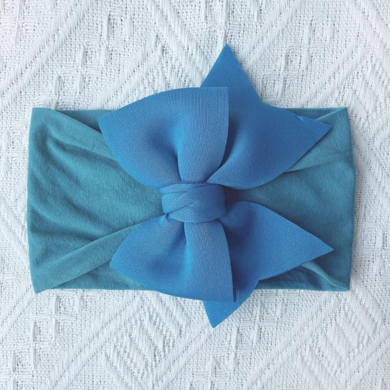 New candy-colored princess hair accessories, baby soft and comfortable nylon bow headscarf, baby headband.