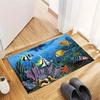 Tropical Fish Print Doormat, Non-Slip Entrance Floor Mat with Colorful Coral Reef & Fish Design, Indoor Rug for Ocean Lovers
