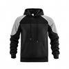 Autumn Winter Heavyweight Hoodie Men Patchwork Knitted Hooded Sweatshirt Loose Casual Pull On Hoodies Man Streetwear Sweatshirts