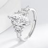 Olive Tip Shape Marquise Cut Zirconia Ring: 4 Carat Simulated Moissanite Proposal Jewelry for Women