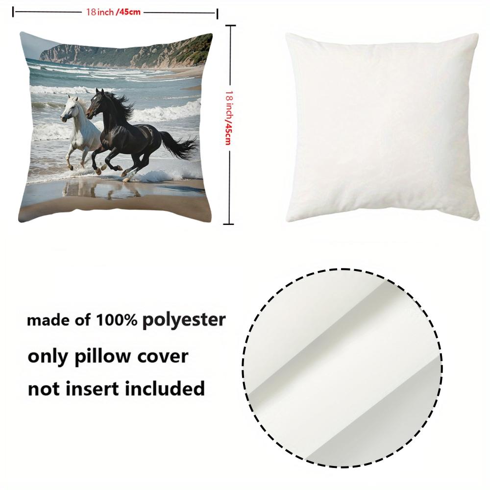 Horse Patterned Cushion Covers Dynamic Horse Images Polyester pillowcase, sofa decorative cushion cov Headboard Pillow
