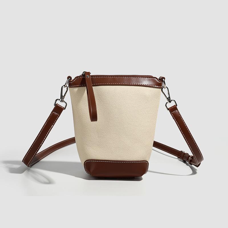 2025 New Versatile Fashion Messenger Women's Bag Canvas Bucket Bag Versatile Premium Light Small Bag Women's Bag