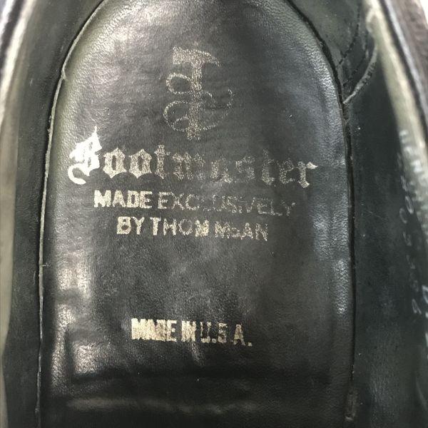 USED/60s-70s USA Bootmaster Thom McAn Pebbled Leather Long Wingtip Shoes 26.5-27cm Black