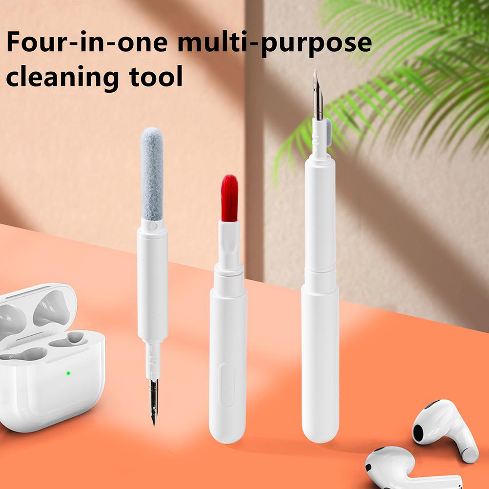4 In 1 Multi Function Earbuds Cleaning Pen Soft Brush for Bluetooth Earbuds Earphones Keyboard