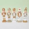 Stylish Nutcrackers Display Ornament Unique Wood Nutcrackers Desk Decoration with Gold and Silver Highlight for Party