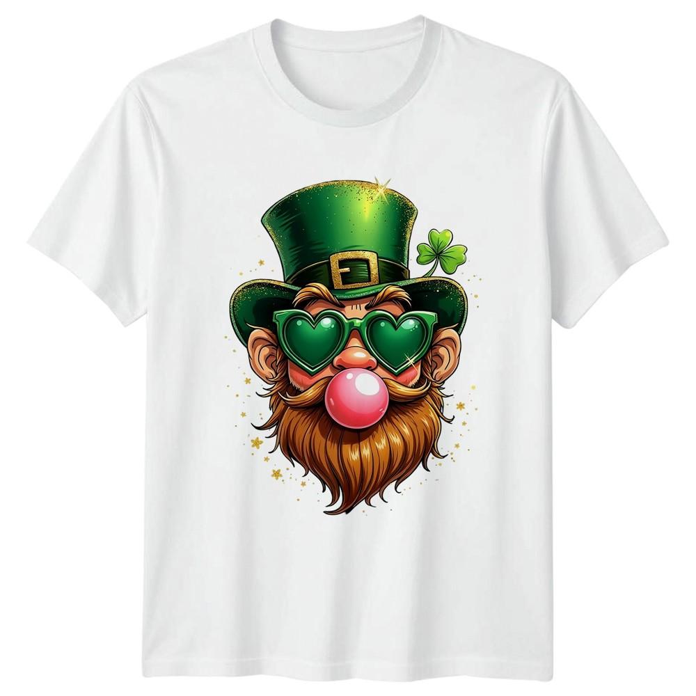 Cool Leprechaun Blowing Bubble Gum TShirt St Patricks Day Gift For Him And Her S