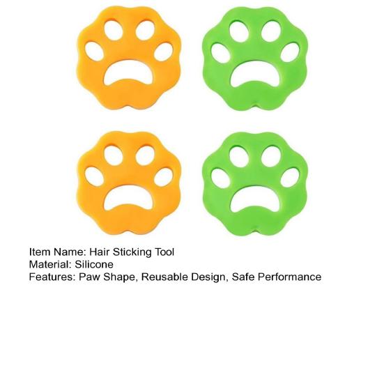 4Pcs Waschmaschine Tierhaarentferner Pfotenform Haar Kleben Werkzeug Tierhaarentfernung Assistent Skala Reduzierer