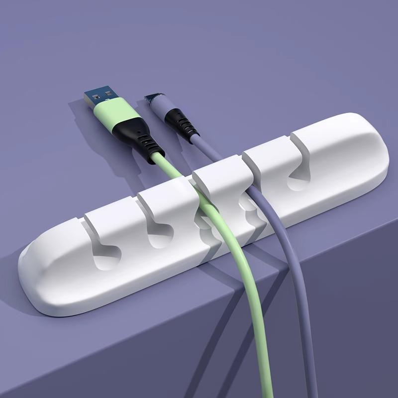 Silikon USB-Kabel-Organizer USB-Ladekabel-Wickler Schreibtisch-Ordnungsmanagement-Clips Kabelhalter für Maus-Kopfhörer-Zubehör