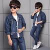 Kids Fashion Casual Spring Autumn Long Sleeve Denim Coat Jacket Jeans Denim Pants Sets Suit Jumpsuit
