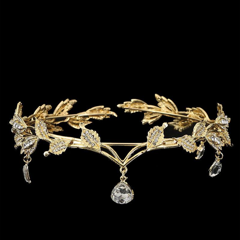 Brautschmuck Retro Krone Prinzessin Tiara Strass Haarschmuck Stirnschmuck Augenbraue Anhänger Geburtstagskrone