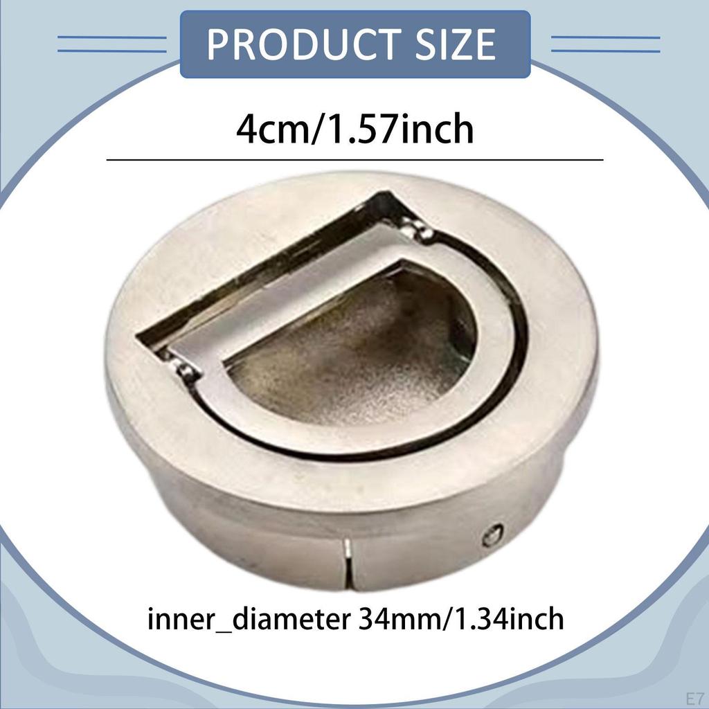 Pull Handle Concealed Door Round Flush Latch Recessed Zinc Alloy