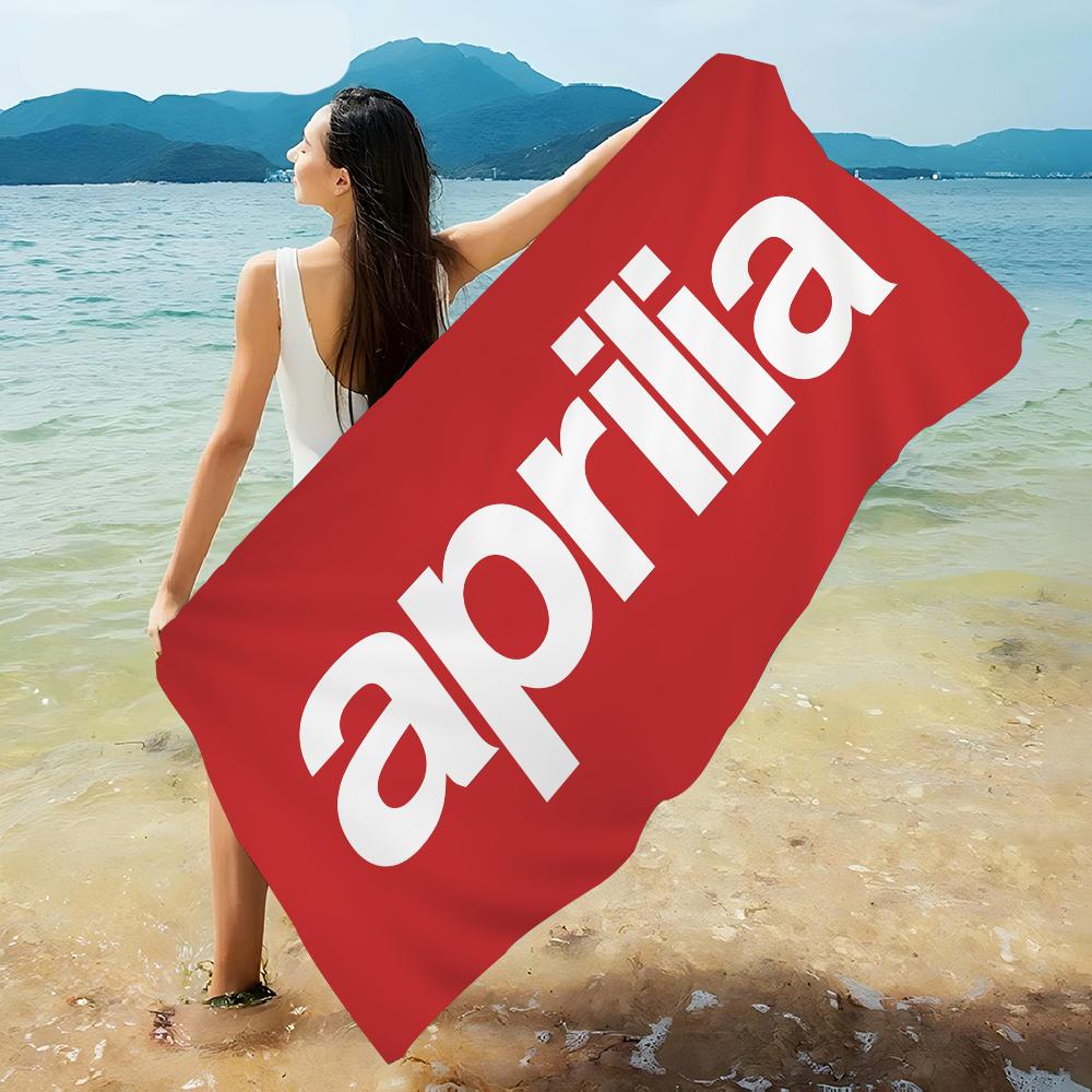 Ka Chen Muda White Aprilia Logo Anime Beach Swimming Towel Soft Absorbent Washcloth Children's Gifts For Kids Travel Camping Gym