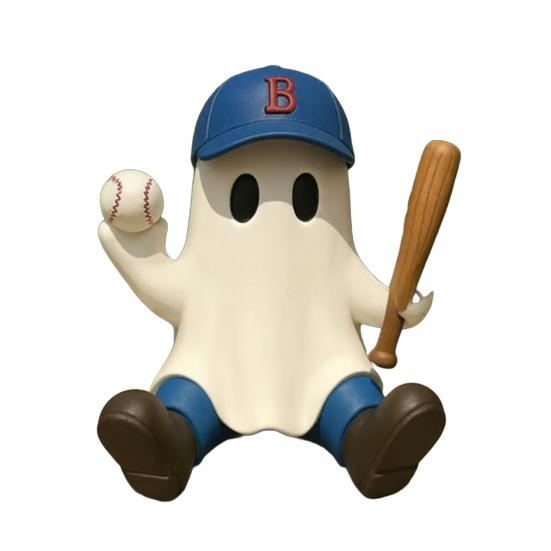 Halloween Character Ghost Figurine Cute Rugby Tennis Baseball Ghost Sculpture Resin Ghost Statue Tabletop Ornament for Home Party Indoor Outdoor Decor