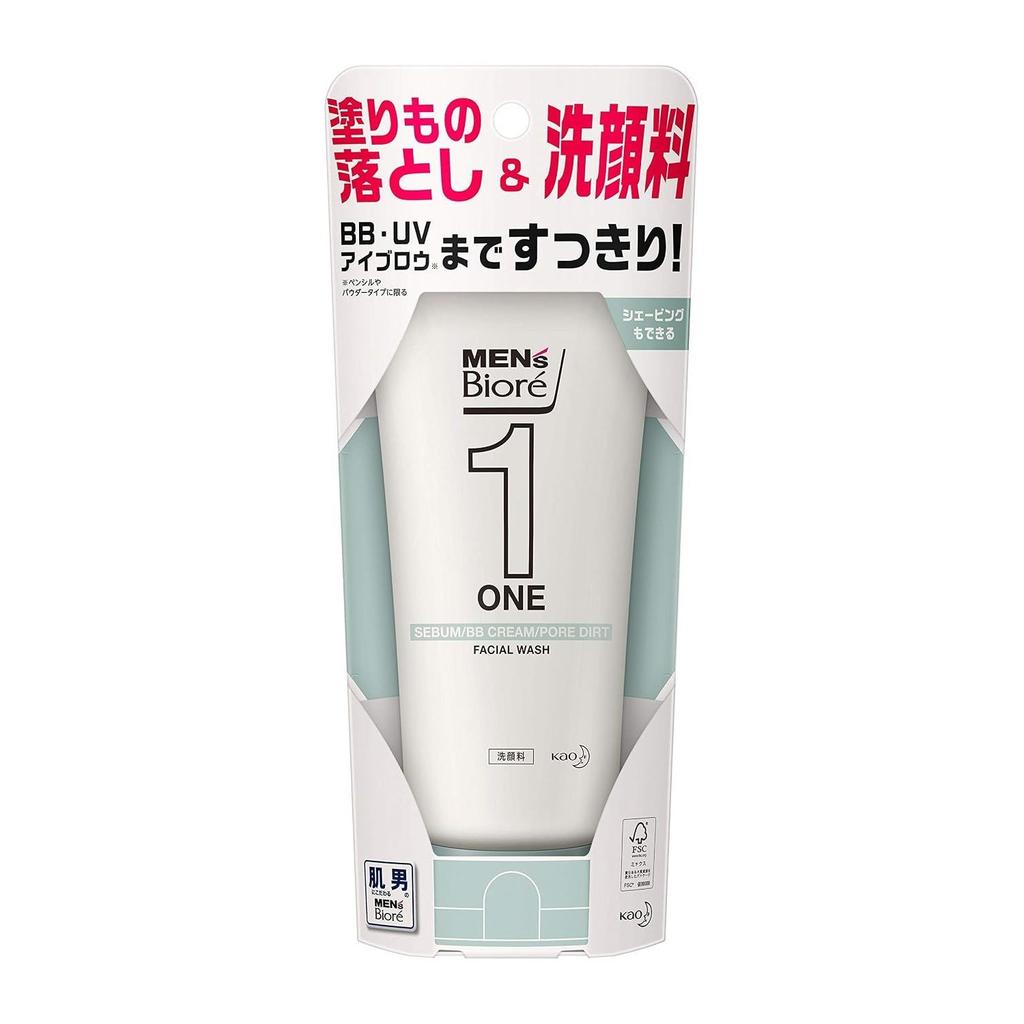 Mens Biore ONE Cleansing Gel Face Wash