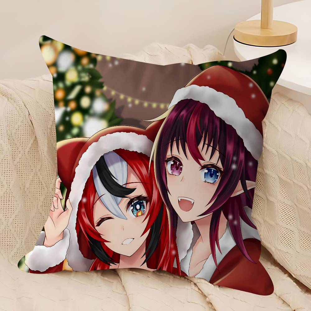 Anime H-Hakos Baelz-HololiveS Pillow Case Removable Washable Cushion Cover – All-Season Soft Linen