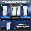 Cooling Fan for Sony Playstation 5 Slim Disc & Digital Console 3-Level Fan PS5 Slim Blue Ambient Light Efficient Cooler