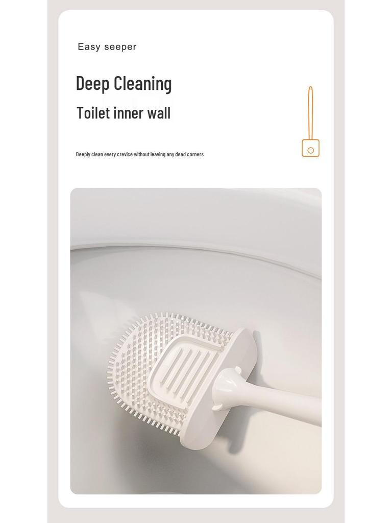 Luxury Wall-Mounted Silicone Toilet Brush Set - No Dead Angle Design